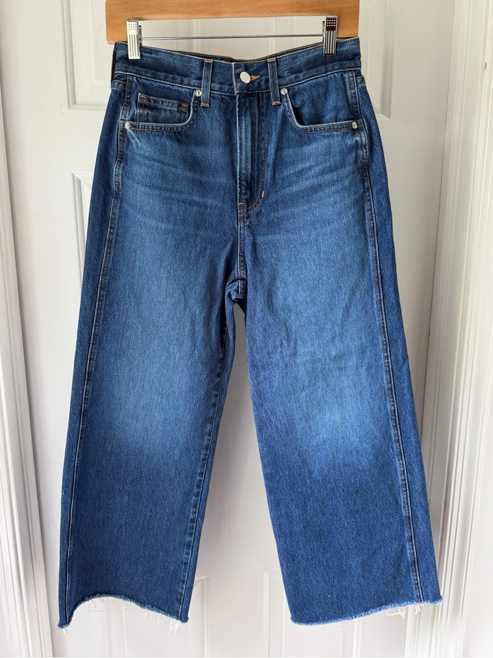 VERONICA BEARD taylor high rise wide leg jeans in bright blue 27 - Picture 2 of 6